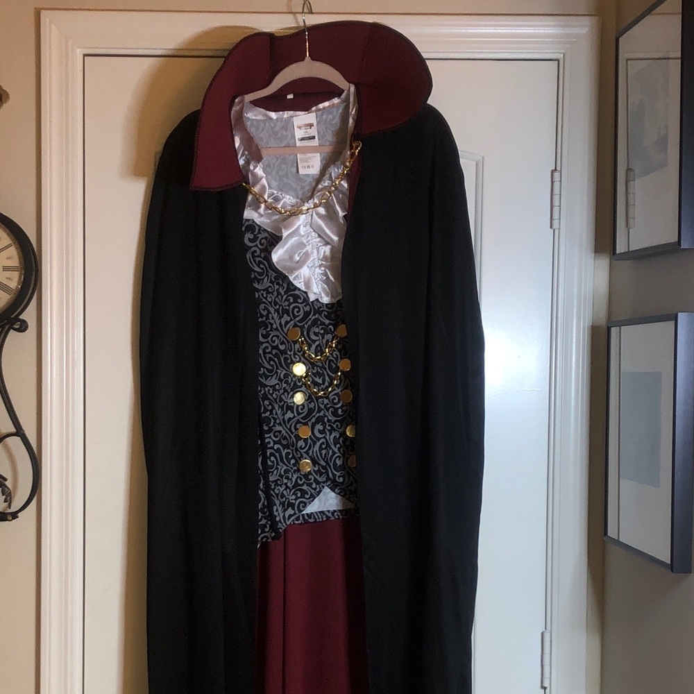 Spooktacular Creations Vampire Costume with Cape, Gold Chain and Scepter.